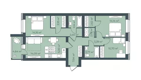 4-к кв. Воронежская область, Бобров  (92.42 м)