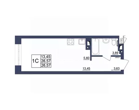 Студия Башкортостан, Уфа Космос жилой комплекс, лит1 (26.75 м)
