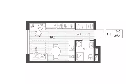 Студия Дагестан, Дербент ул. Сальмана (26.4 м)