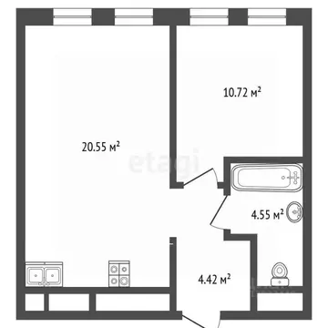 1-к кв. Тюменская область, Тюмень ул. Пожарных и Спасателей, 14 (40.0 ...