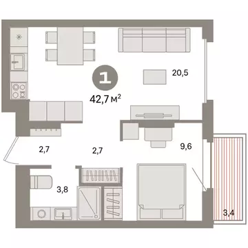 1-комнатная квартира: Екатеринбург, жилой район Сортировочный, ...