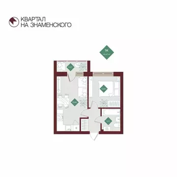 1-комнатная квартира: Тобольск, микрорайон 3Б, 6Бк2 (46.41 м)
