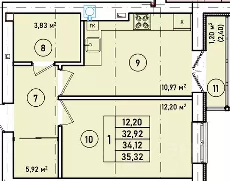 1-к кв. Калининградская область, Гурьевск Новая Резиденция жилой ...
