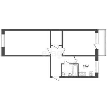 2-комнатная квартира: Омск, Волгоградская улица, 32А (48.8 м)