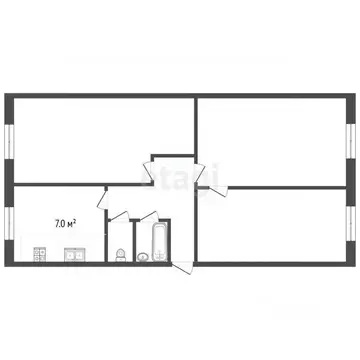 3-к кв. Челябинская область, Челябинск ул. Куйбышева, 71 (60.1 м)
