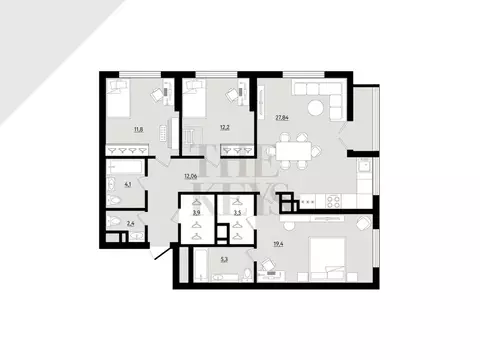 3-к кв. Санкт-Петербург бул. Александра Грина, 2к2 (102.5 м)