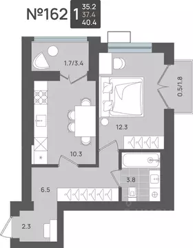 1-к кв. Калининградская область, Пионерский Рабочая ул., 11 (37.4 м)