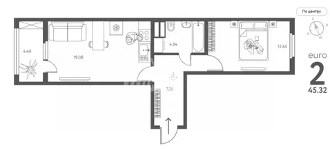 1-к кв. Липецкая область, Липецк ул. Перова, 2Д (45.32 м)