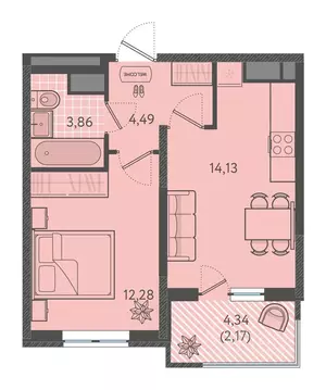 1-к кв. Краснодарский край, Краснодар Теплые Края жилой комплекс ...