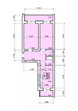 2-к кв. Саратовская область, Энгельс ул. Колотилова, 100 (79.1 м)