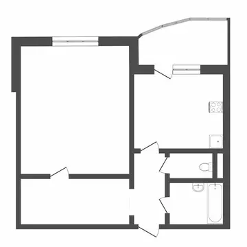 1-комнатная квартира: Тюмень, Широтная улица, 190 (43.3 м)