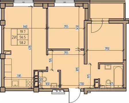 2-к кв. Хакасия, Абакан ул. Комарова, 7 (58.2 м)