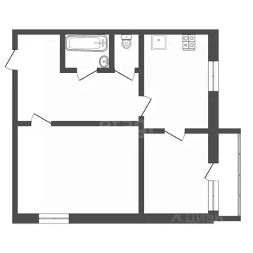 2-к кв. Тульская область, Щекино Учебная ул., 6 (44.3 м)