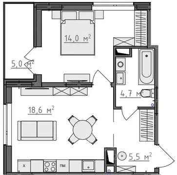 1-к кв. Владимирская область, Владимир Сновицы-Веризино мкр,  (45.3 м)