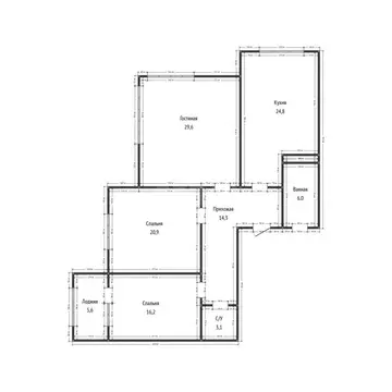 3-комнатная квартира: Махачкала, улица Вузовское Озеро, 13 (122 м)