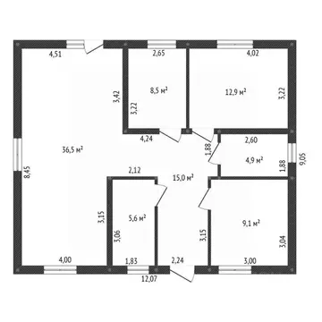 Дом в Башкортостан, Уфимский район, с. Булгаково ул. Цюрупы, 75 (97 м)