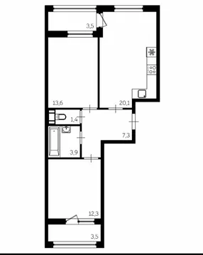 2-к кв. Санкт-Петербург просп. Крузенштерна, 2 (59.0 м)