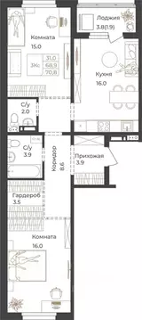 2-к кв. Алтай, Горно-Алтайск Социалистическая ул., 82 (70.8 м)