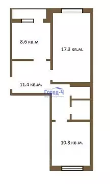 2-к кв. Чувашия, Чебоксары ул. Ашмарина, 25 (56.0 м)