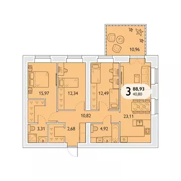 3-к кв. Брянская область, Брянский район, пос. Мичуринский, ...