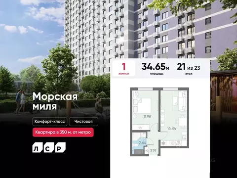 1-к кв. Санкт-Петербург Морская миля жилой комплекс (34.65 м)