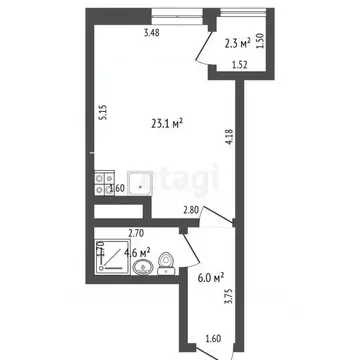 Студия Крым, Ялта ул. Крупской, 52 (37.0 м)
