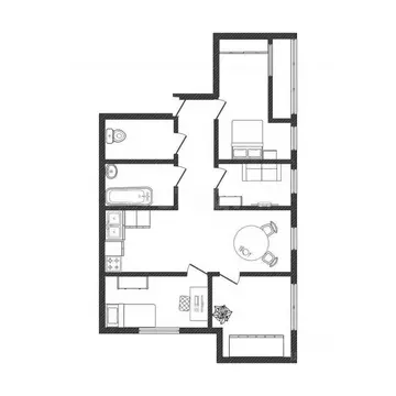 3-к кв. Брянская область, Брянск Бежицкая ул., 21Б (74.5 м)