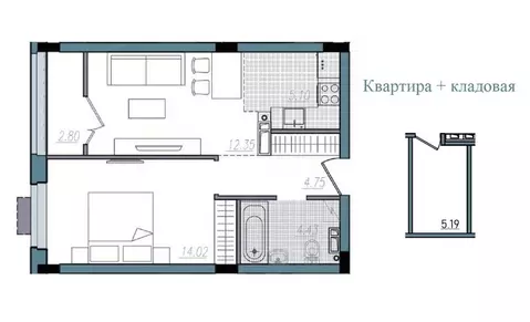 2-к кв. Смоленская область, Смоленск ул. Александра Степанова (43.45 ...