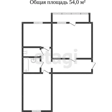 2-комнатная квартира: Миасс, улица Ветеранов, 11 (53.1 м)