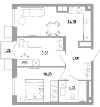 2-к кв. Астраханская область, Астрахань Энергетическая ул. (45.71 м)