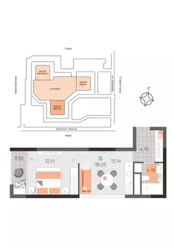 1-к кв. Крым, Евпатория просп. Ленина, 60 (38.06 м)