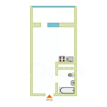Квартира-студия: Патрушева, улица Александра Пушкина, 16 (20.4 м)