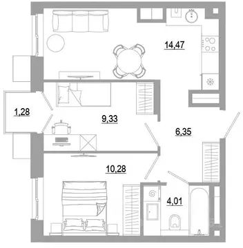 2-к кв. Астраханская область, Астрахань Энергетическая ул. (45.72 м)