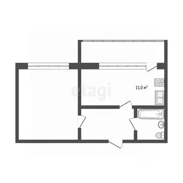 1-к кв. Костромская область, Кострома ул. Евгения Ермакова, 1к3 (37.8 ...