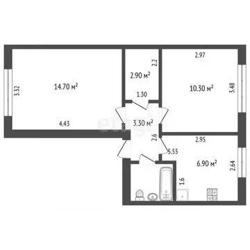 2-к кв. Марий Эл, Сернур городское поселение, Сернур пгт ул. Марии ...