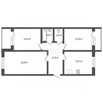 3-к кв. Ярославская область, Ярославль проезд 2-й Брагинский, 9 (74.9 ...