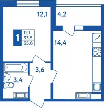 1-к кв. Башкортостан, Уфа Дема жилрайон, Новая Дема жилой комплекс ...