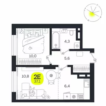 2-комнатная квартира: Екатеринбург, жилой район Южная Ботаника, ЖК ...