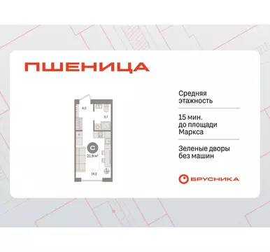 Квартира-студия: Новосибирский район, рабочий посёлок Краснообск, ...