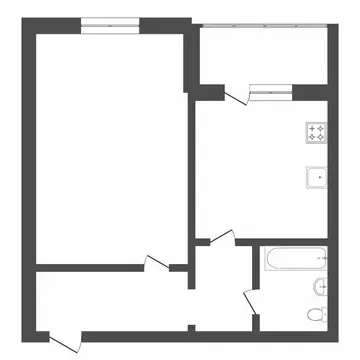 1-комнатная квартира: Тюмень, Лесопарковая улица, 17 (31.9 м)