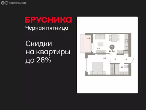 1-комнатная квартира: Екатеринбург, жилой район Сортировочный, ...