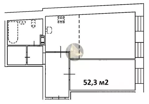 Квартира, 2 комнаты, 52.3 м