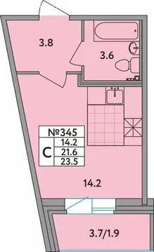 Квартира-студия: Новое Девяткино, Главная улица, 2 (23.5 м)