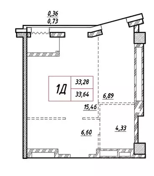 1-к кв. Приморский край, Владивосток ул. Достоевского (33.64 м)