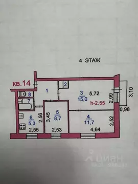 3-к кв. Ивановская область, Иваново Лежневская ул., 113 (51.5 м)