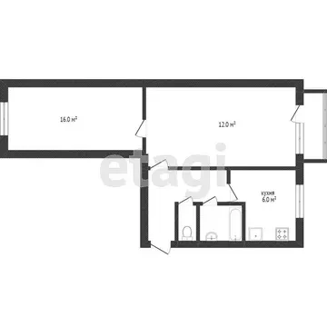 2-комнатная квартира: Златоуст, улица имени М.С. Урицкого, 13 (44.2 м)