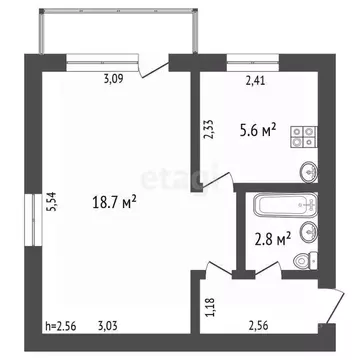 1-к кв. Владимирская область, Ковров ул. Белинского, 11Б (30.1 м)