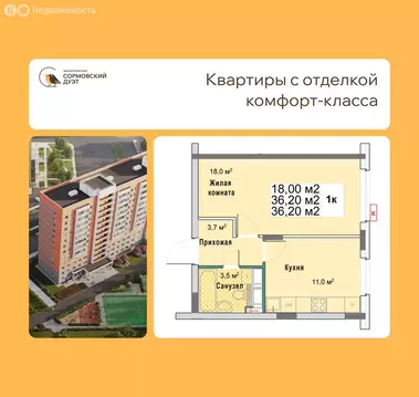 1-комнатная квартира: Нижний Новгород, квартал Кооперативный посёлок, ...
