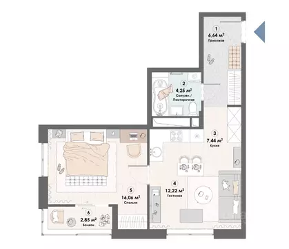 1-к кв. Московская область, Пушкино Надсоновский туп. (49.49 м)