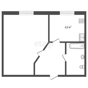 1-комнатная квартира: село Нижняя Тавда, Мысовая улица, 7Л (25 м)